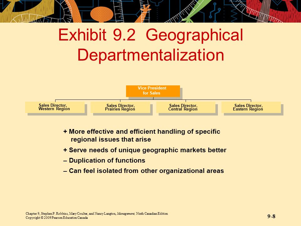 Exhibit 9.2 Geographical Departmentalization