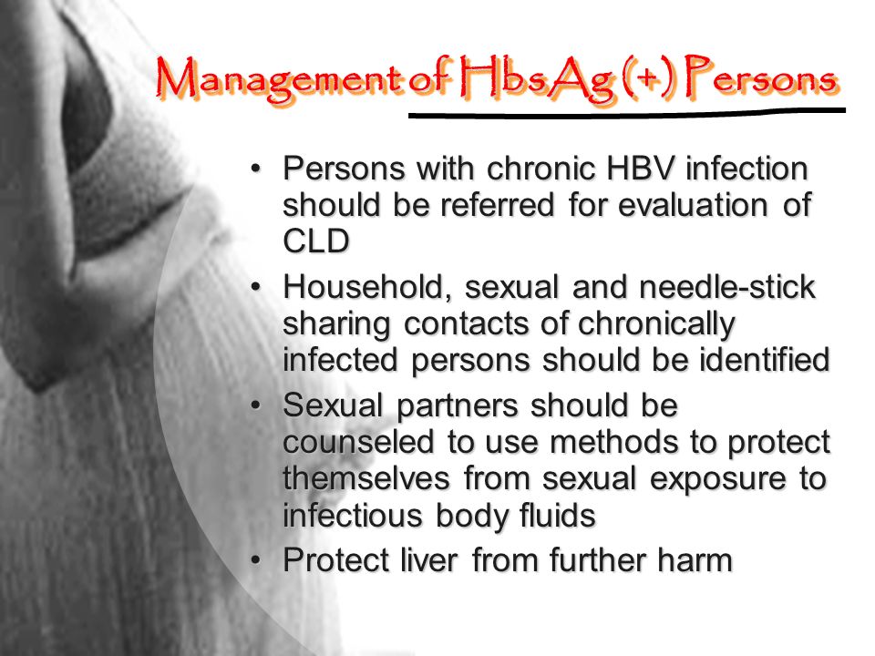 Management of HbsAg (+) Persons