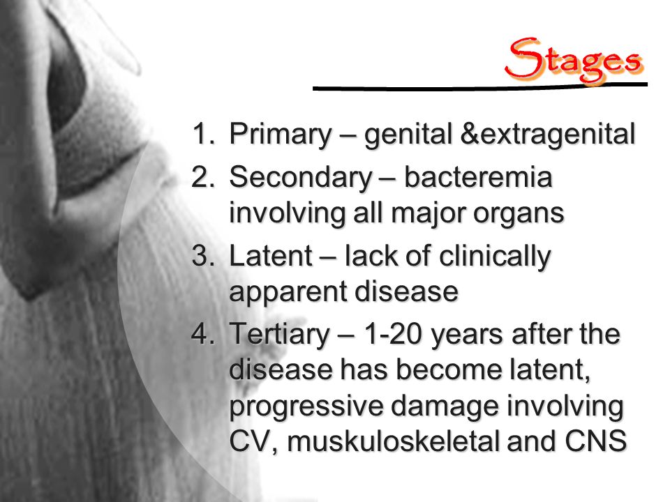 Stages Primary – genital &extragenital