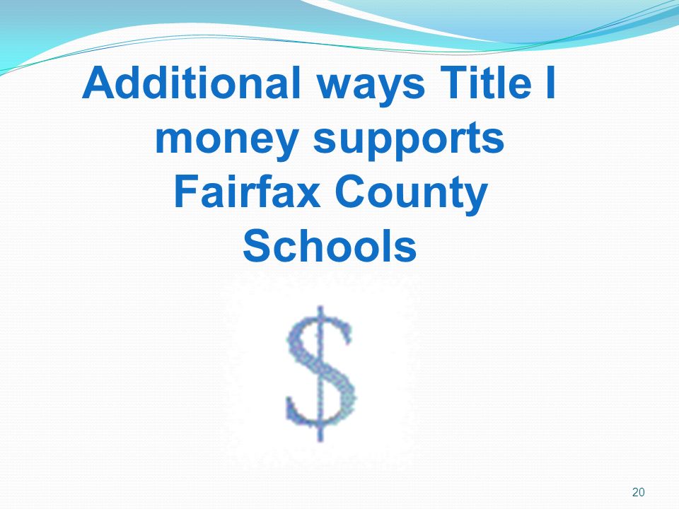 Additional ways Title I money supports Fairfax County Schools