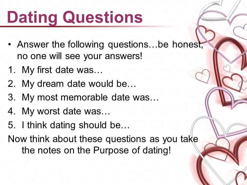Dating site question answers