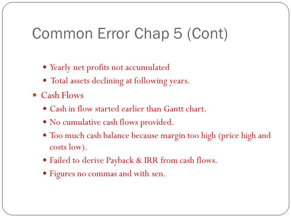 Common Error Chap 5 (Cont)