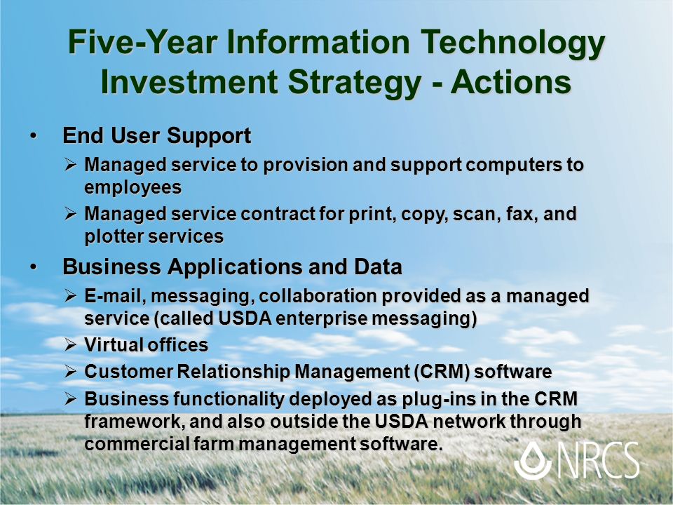 Five-Year Information Technology Investment Strategy - Actions