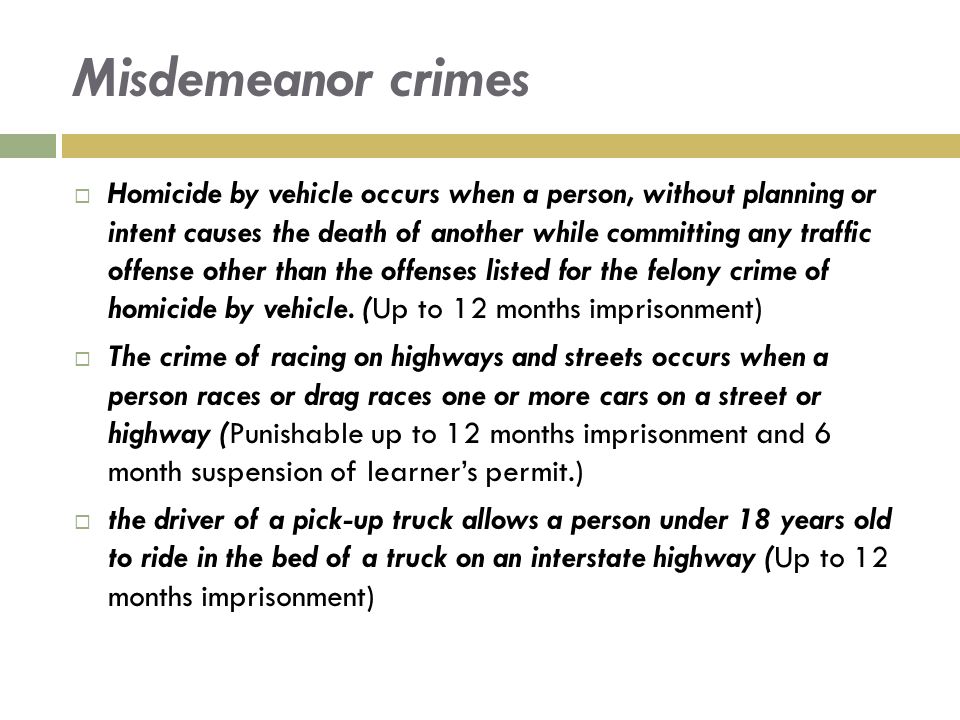 Misdemeanor crimes
