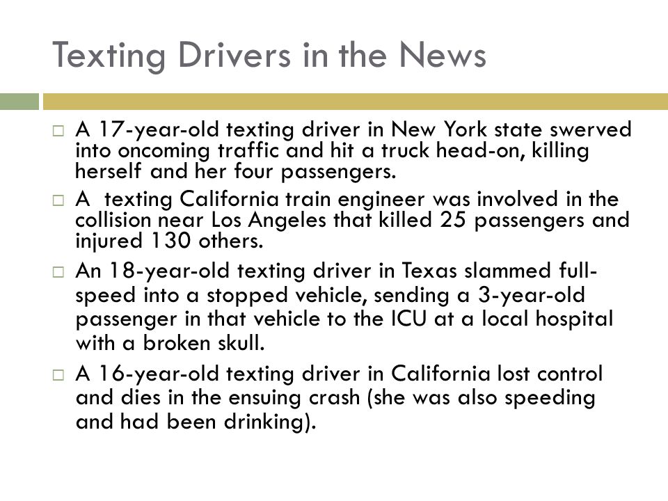 Texting Drivers in the News