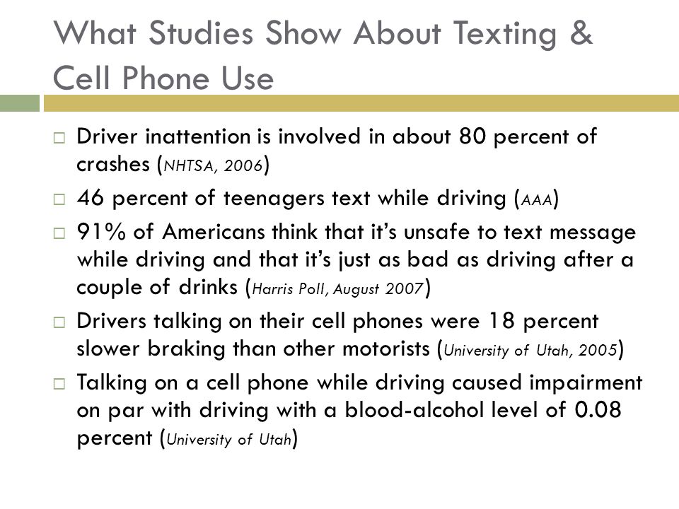 What Studies Show About Texting & Cell Phone Use