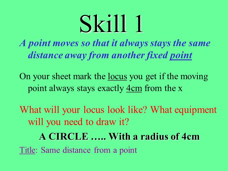 A CIRCLE ….. With a radius of 4cm