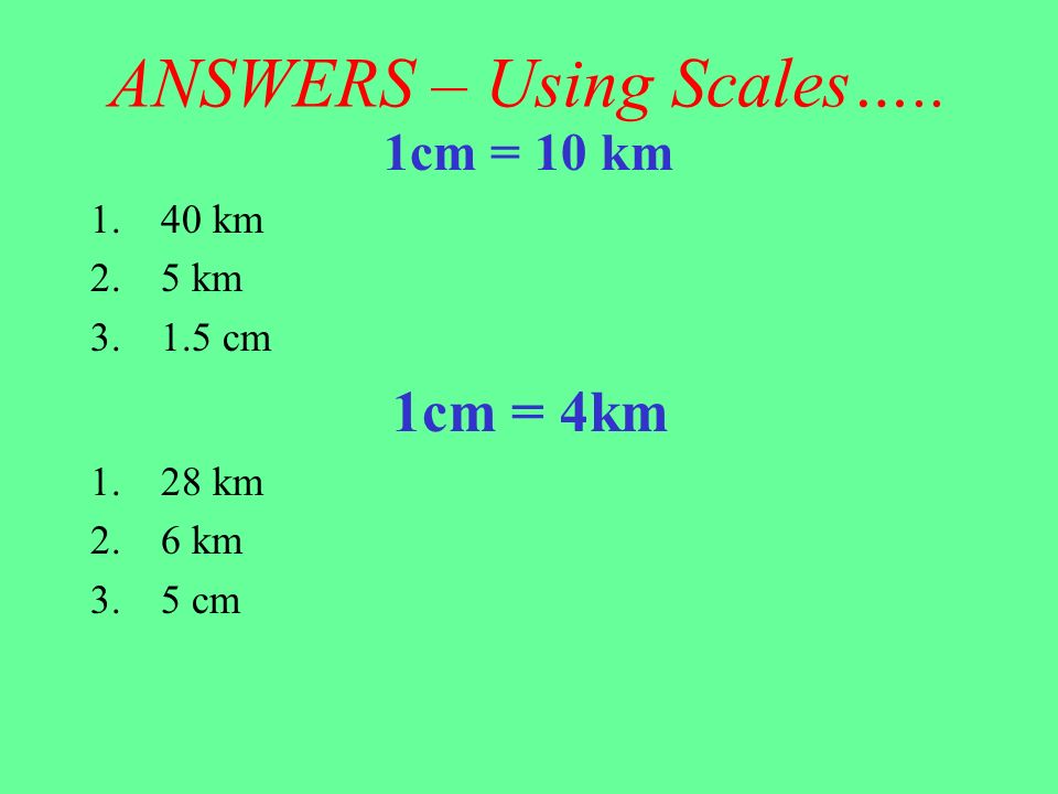 ANSWERS – Using Scales…..