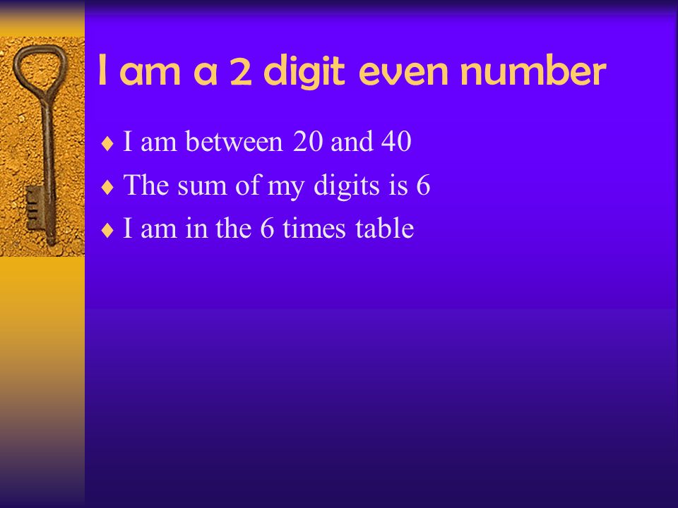 I am a 2 digit even number I am between 20 and 40
