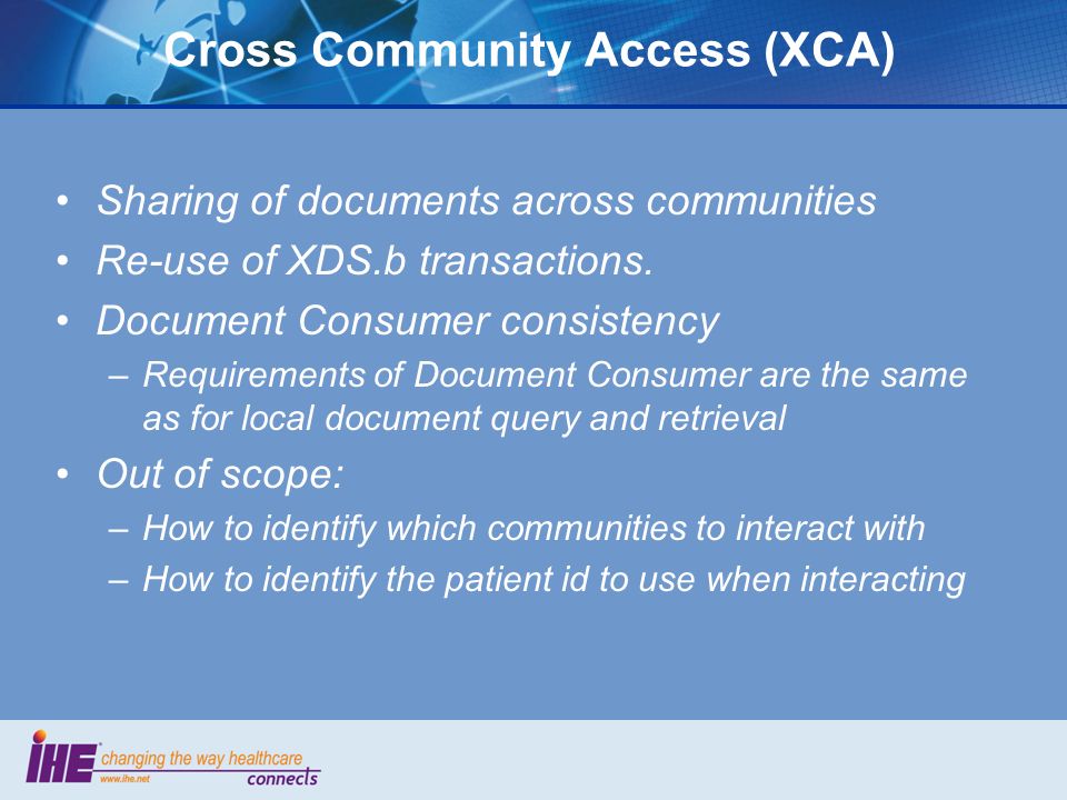 Cross Community Access (XCA)