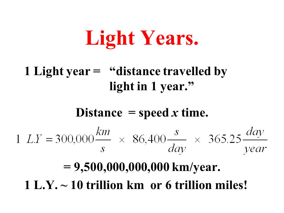 Light years to km