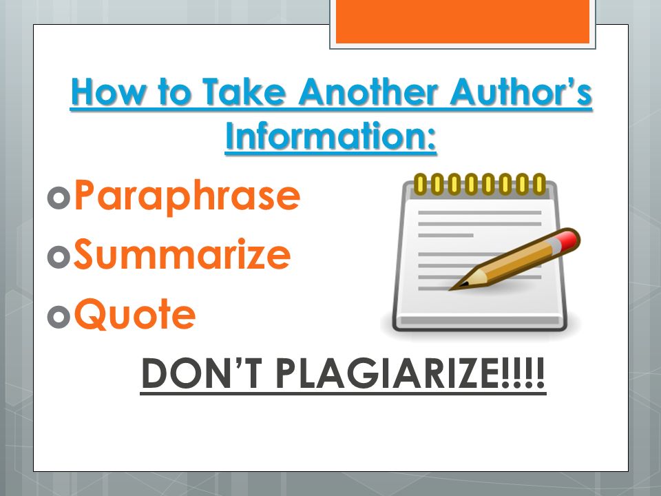 How to Take Another Author’s Information: