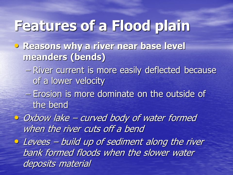 Features of a Flood plain