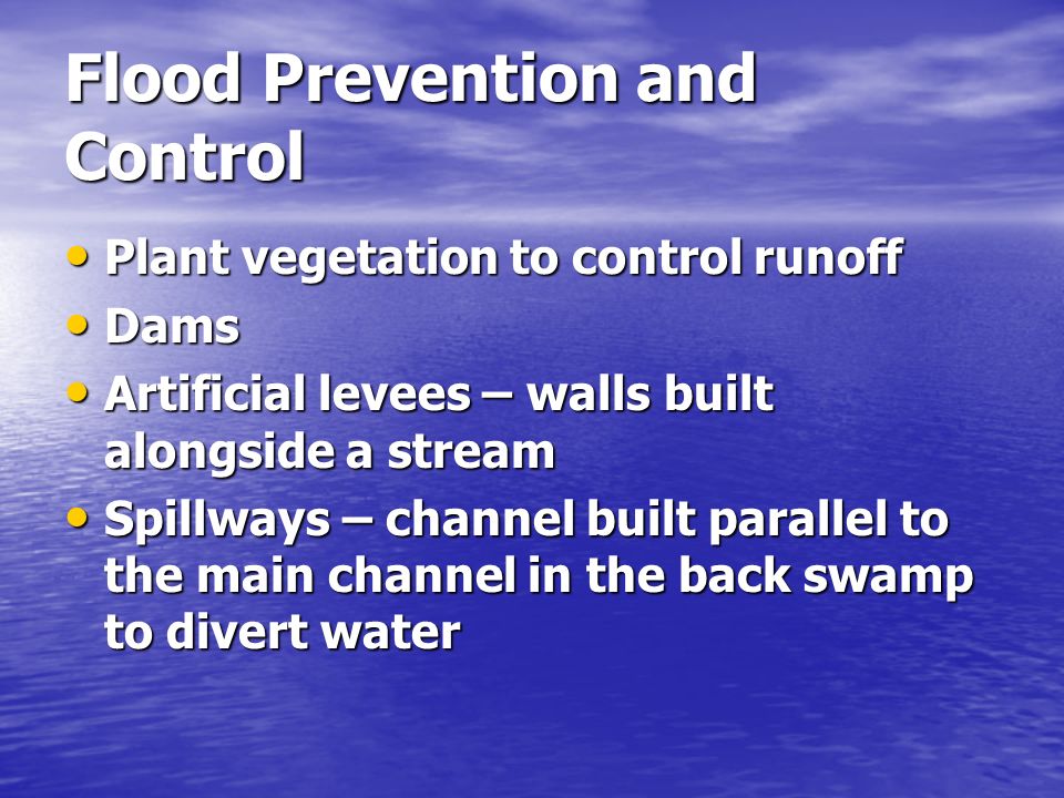 Flood Prevention and Control