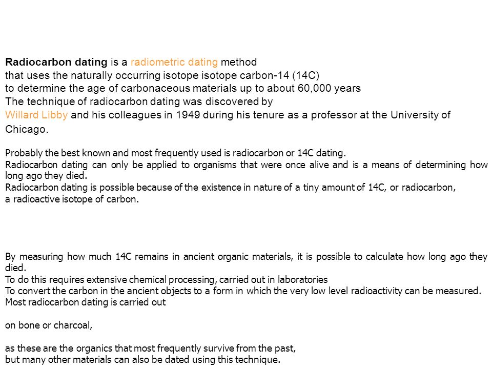 What does a radiocarbon dating mean