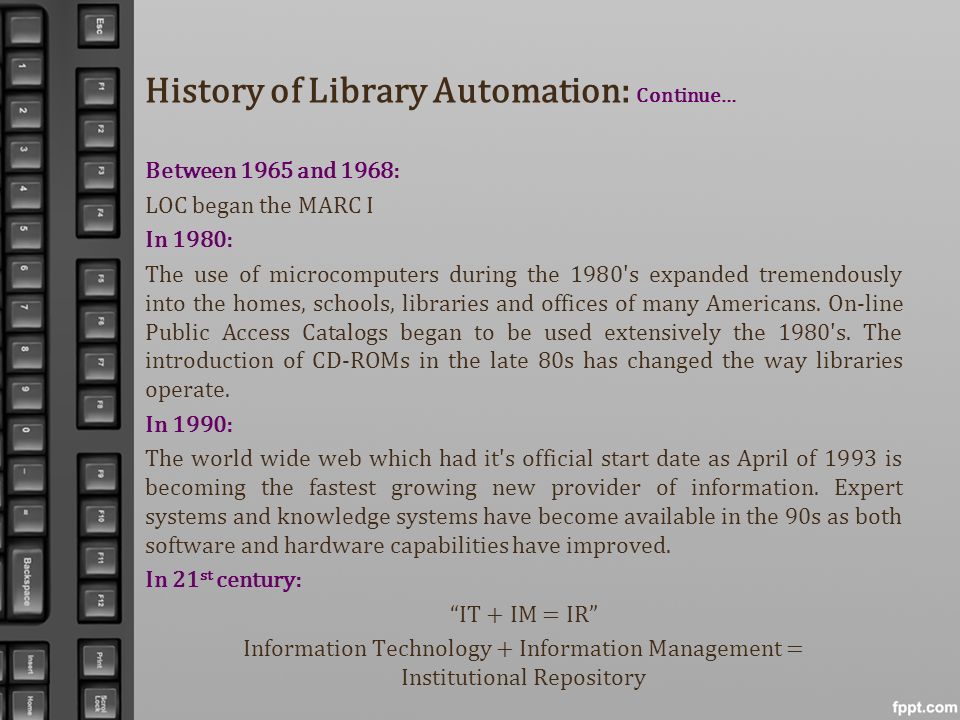 history of automation in libraries