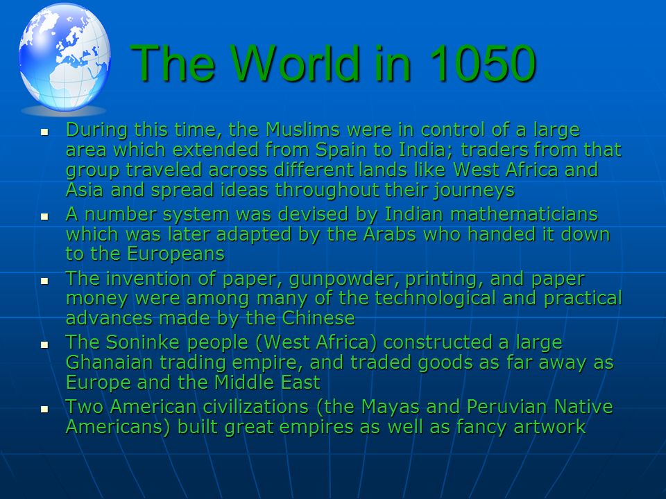 The World in 1050