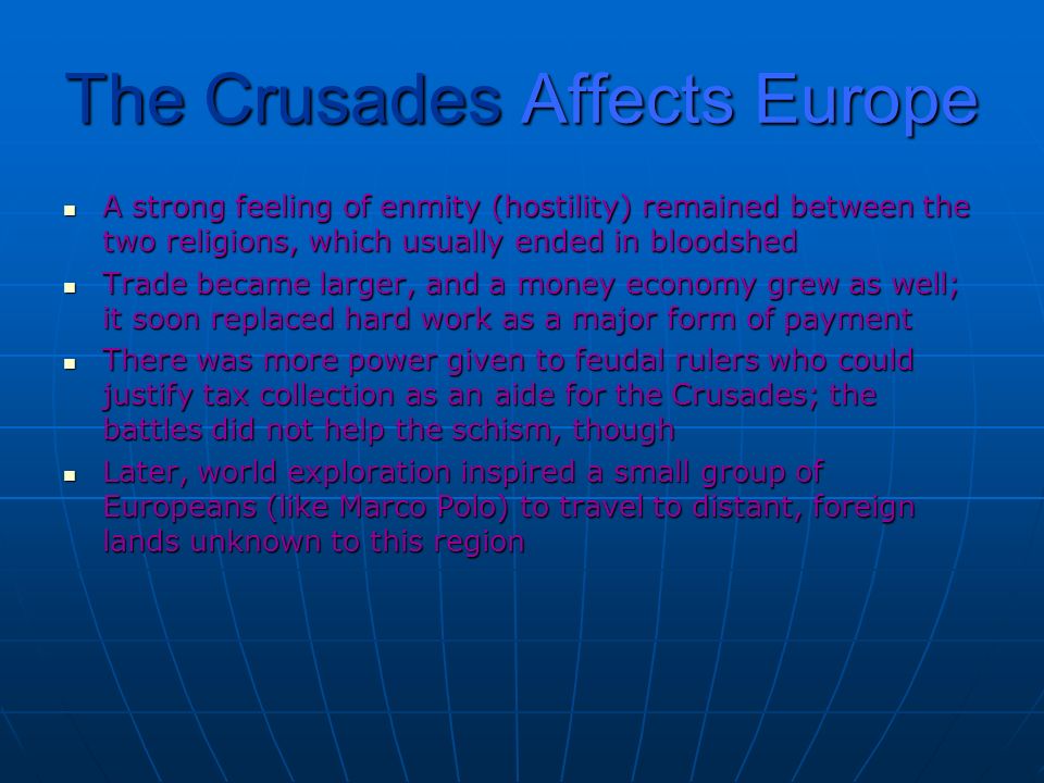 The Crusades Affects Europe
