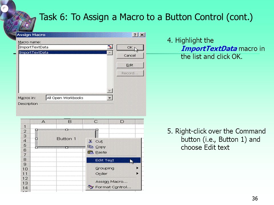 assign macro to command button