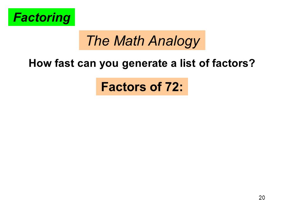 How fast can you generate a list of factors