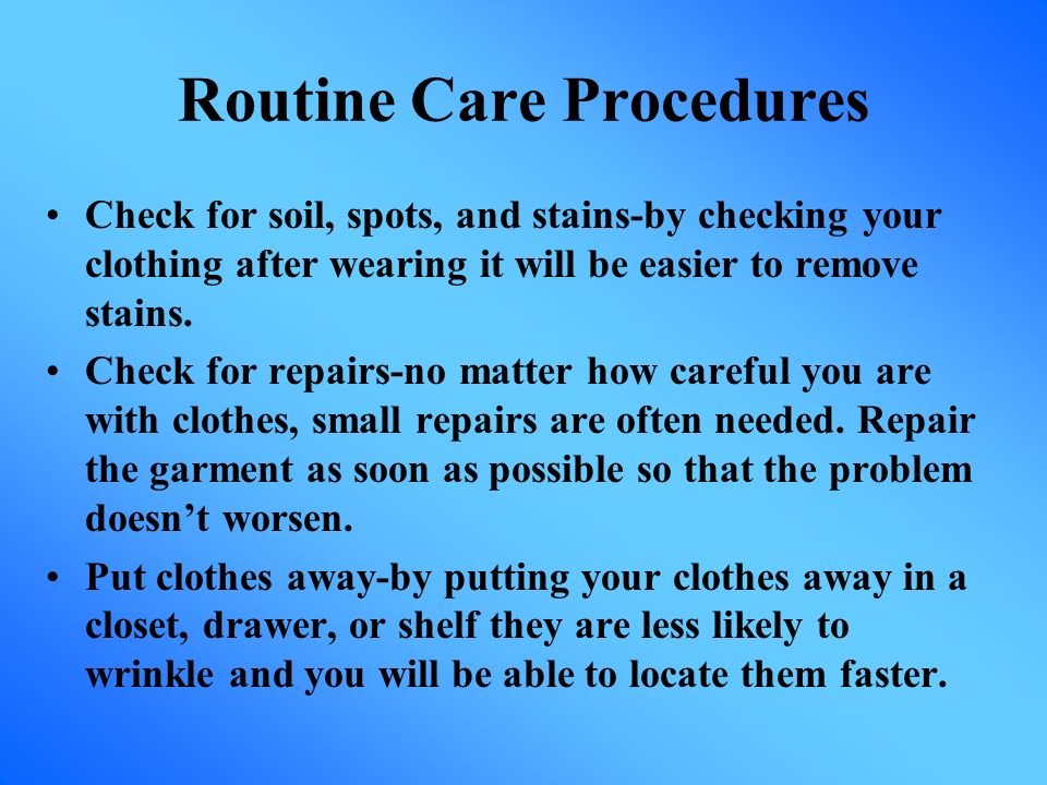 Routine Care Procedures