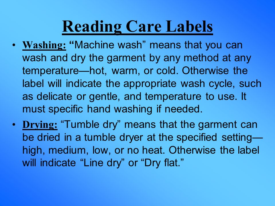 Reading Care Labels