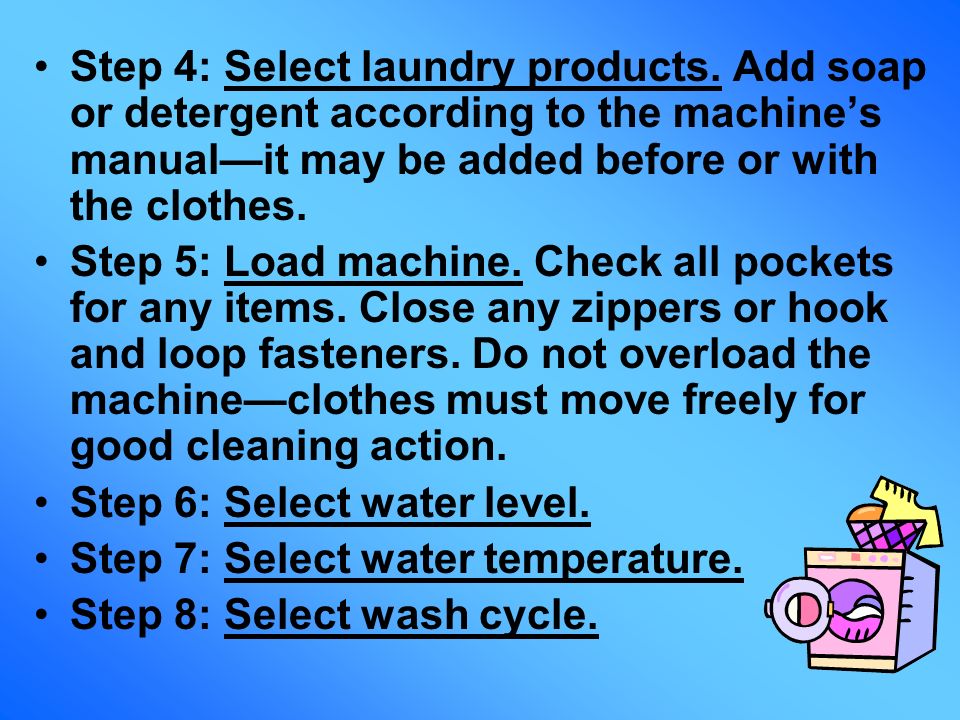 Step 4: Select laundry products