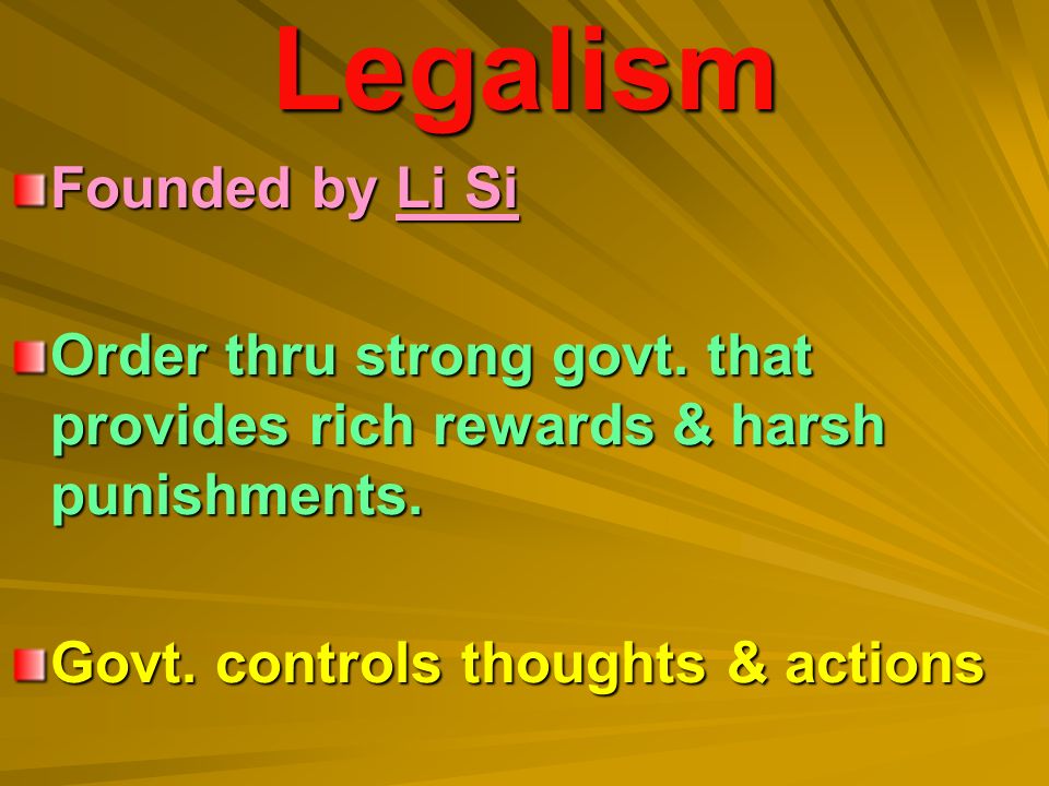 Legalism Founded by Li Si