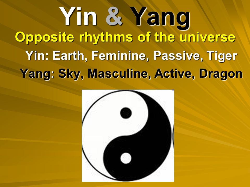 Yin & Yang Opposite rhythms of the universe