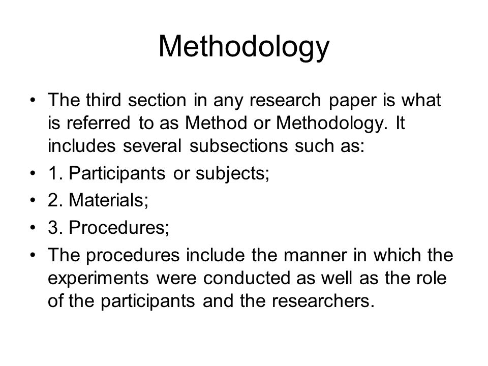 how to write the methodology section of a research paper
