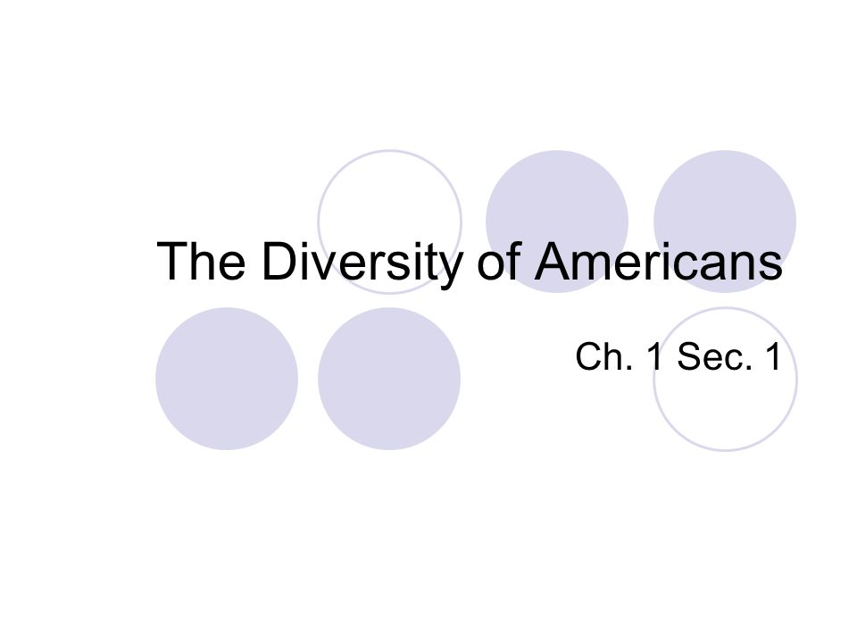 The Diversity of Americans