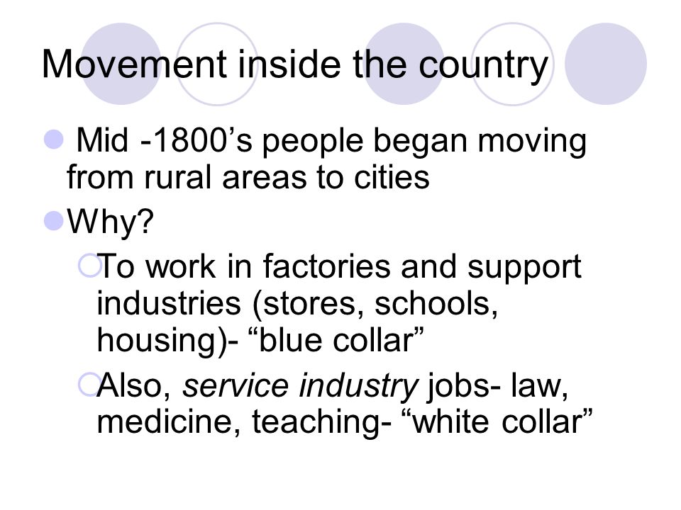 Movement inside the country