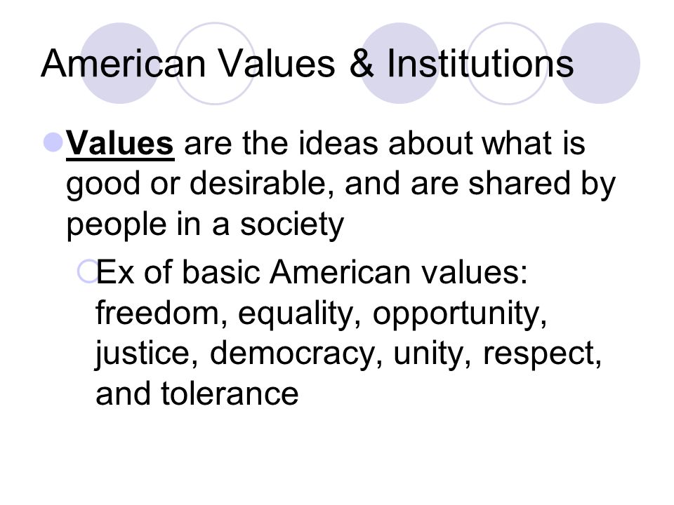 American Values & Institutions
