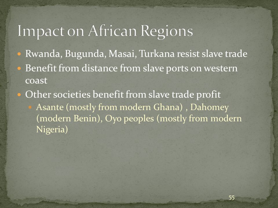 Impact on African Regions