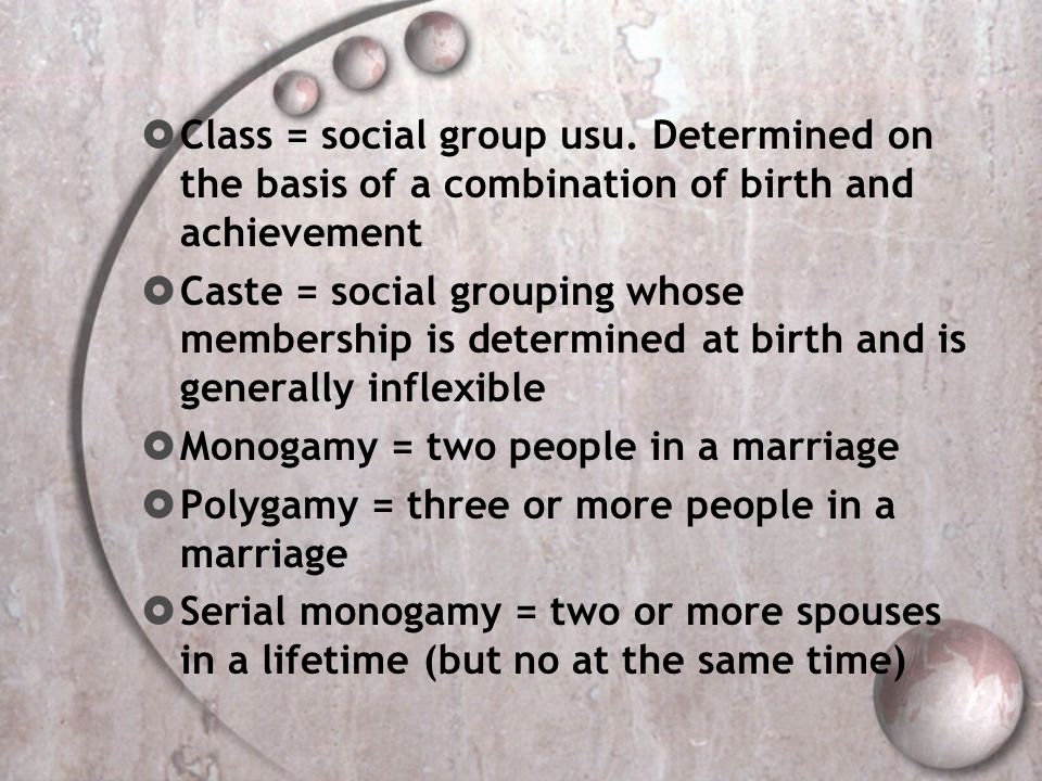 Class = social group usu