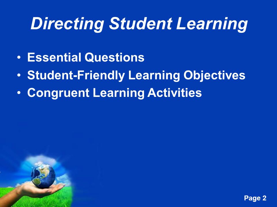 Directing Student Learning