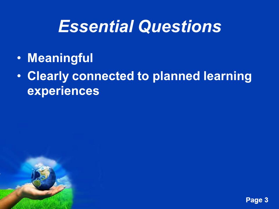Essential Questions Meaningful