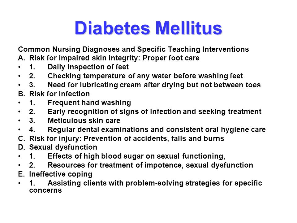 nursing diagnosis for diabetes mellitus slideshare)
