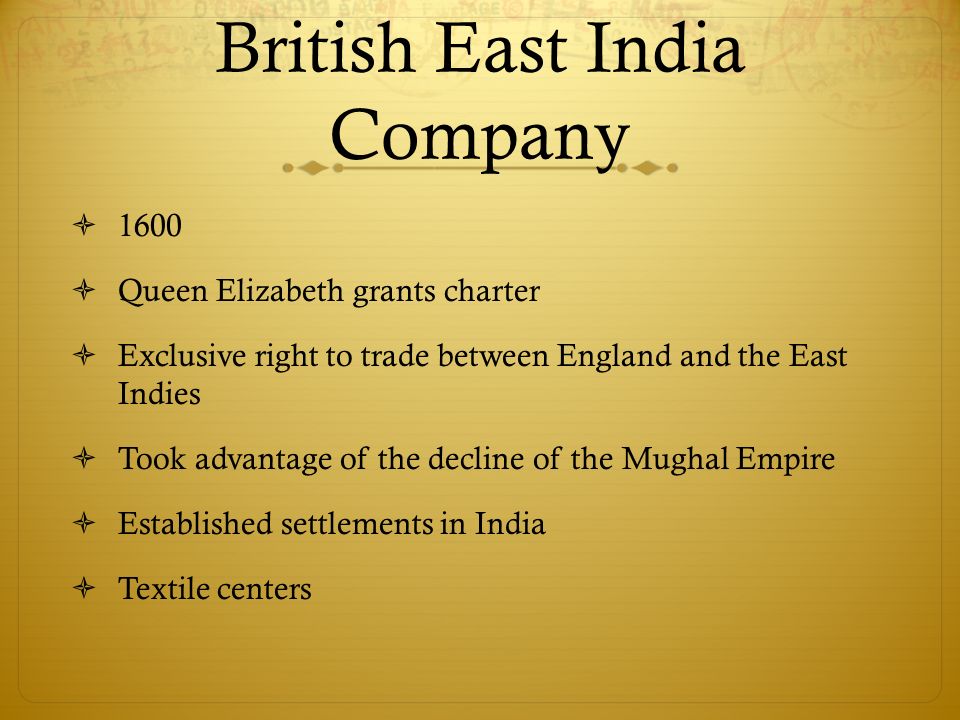 The British East India Company - ppt download