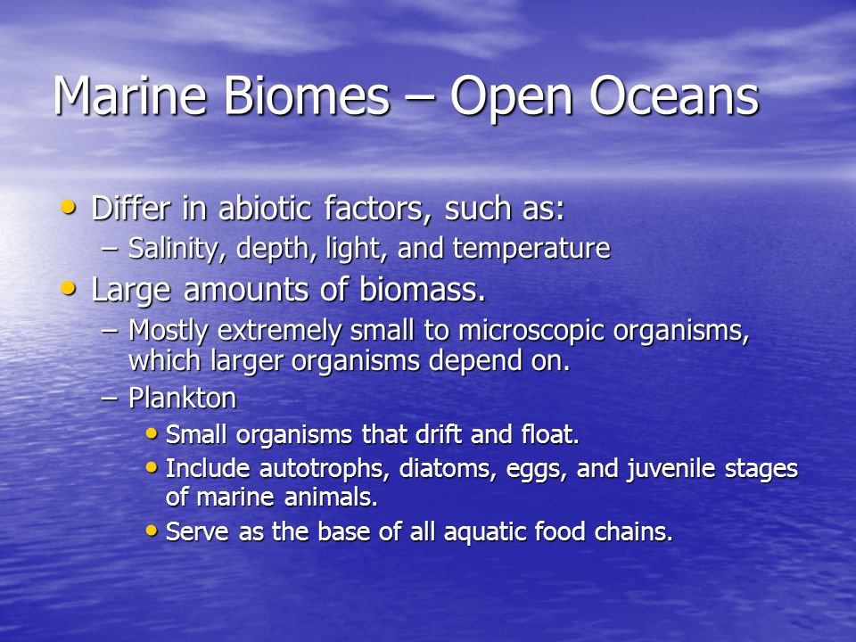 Marine Biomes – Open Oceans