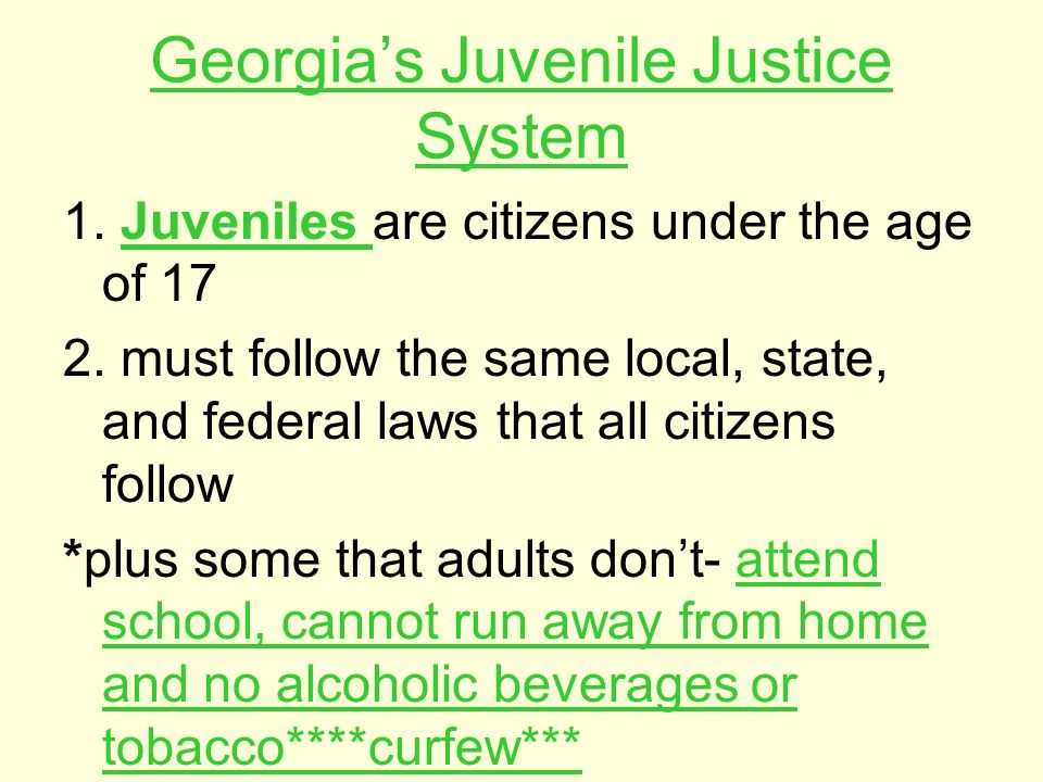 Georgia’s Juvenile Justice System