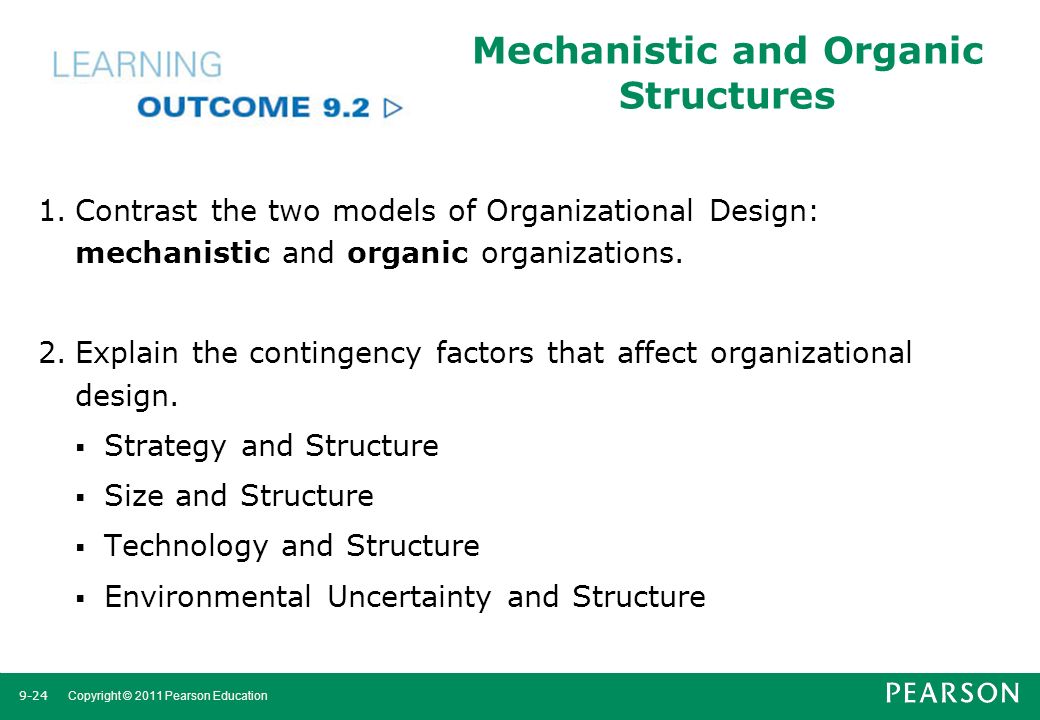 Mechanistic and Organic Structures