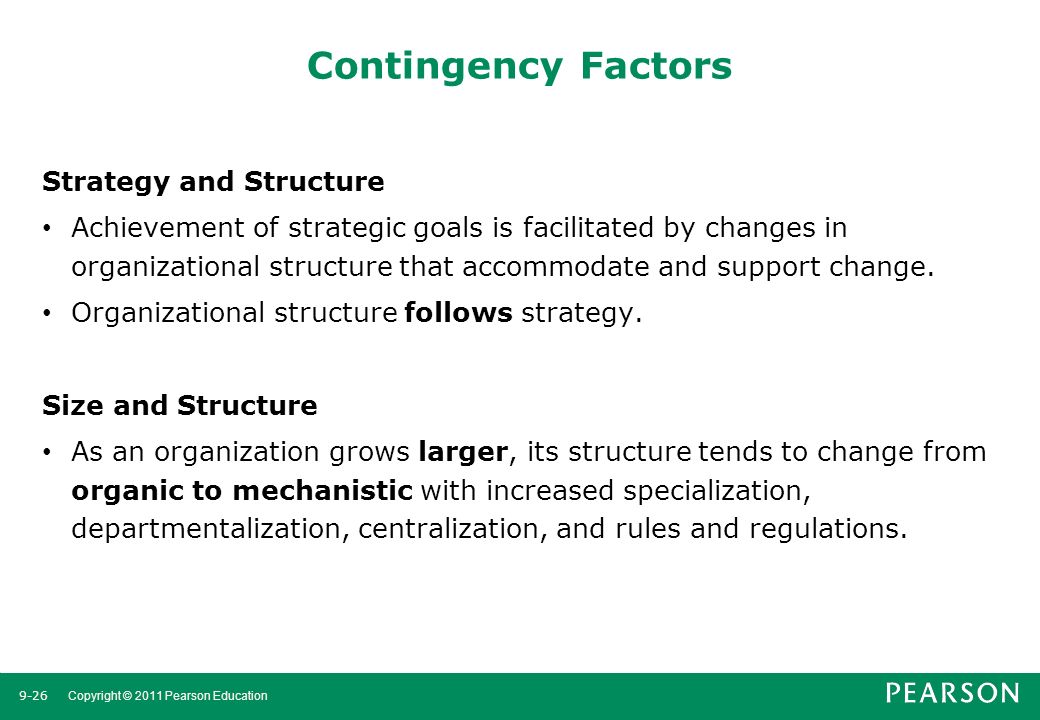 Contingency Factors Strategy and Structure