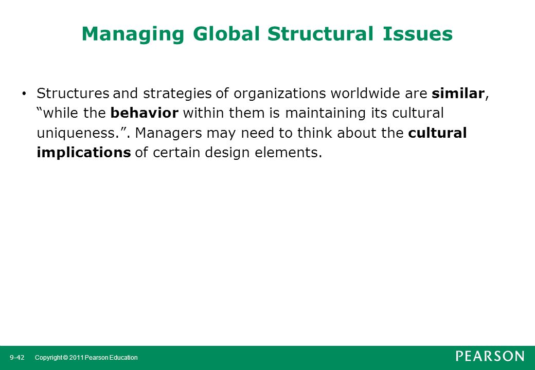 Managing Global Structural Issues