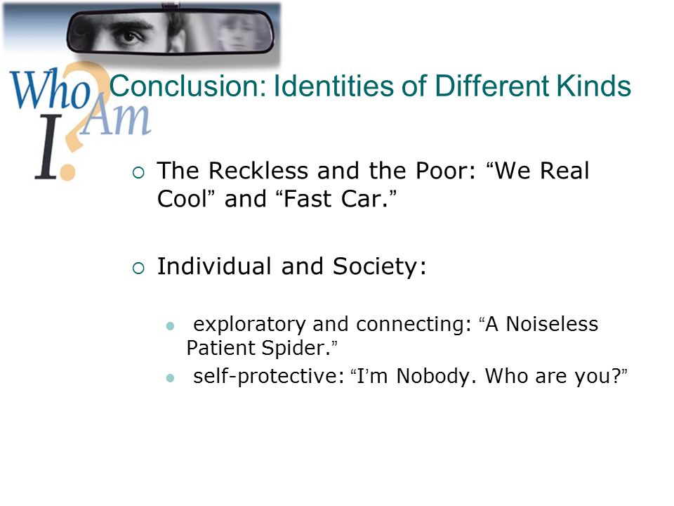 Conclusion: Identities of Different Kinds