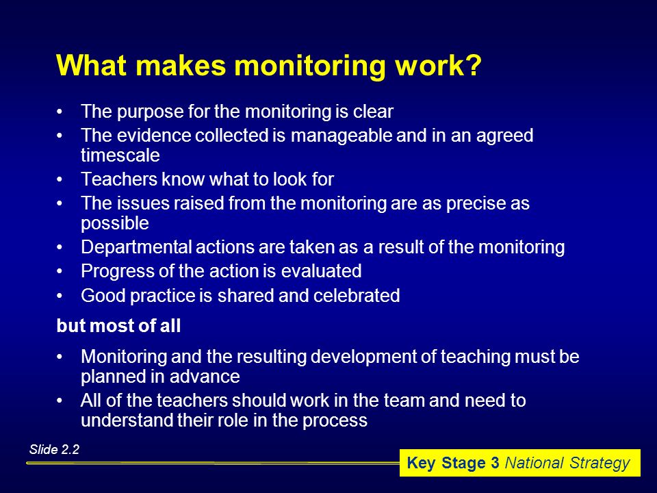 What makes monitoring work