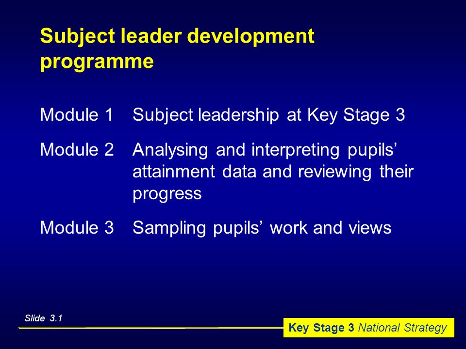 Subject leader development programme