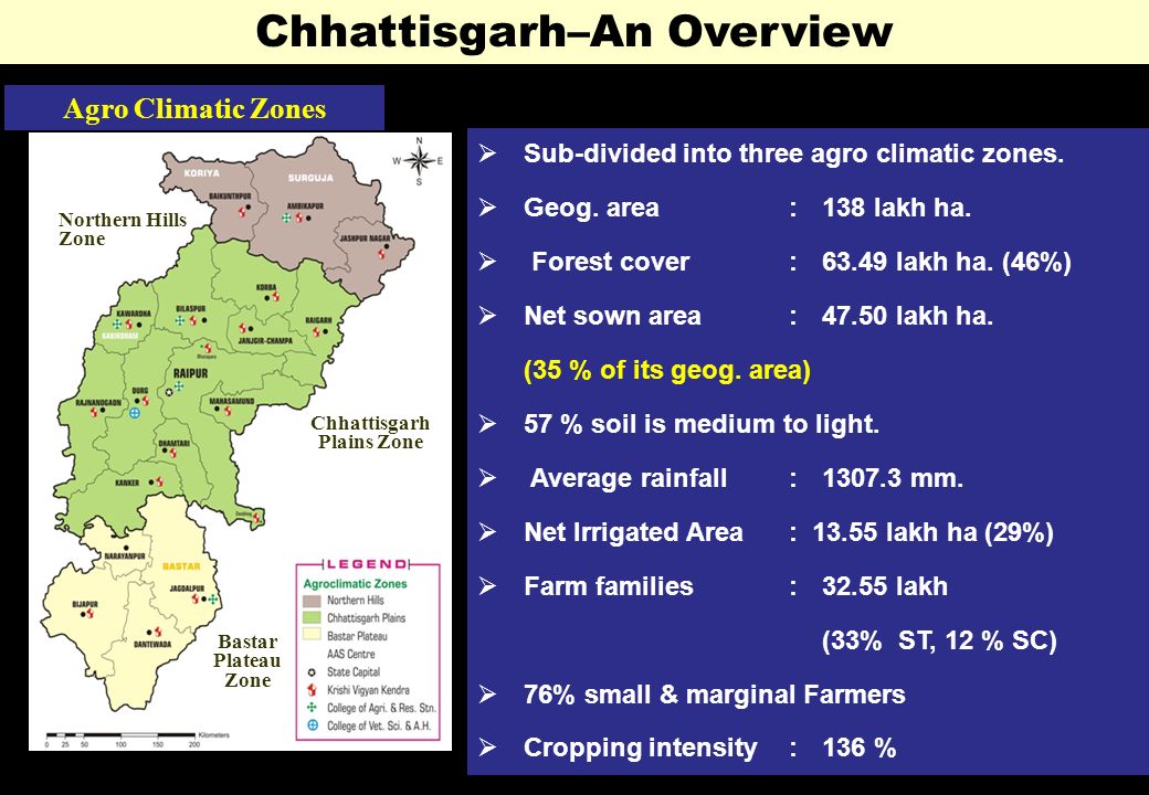 Chhattisgarh–An Overview Chhattisgarh Plains Zone