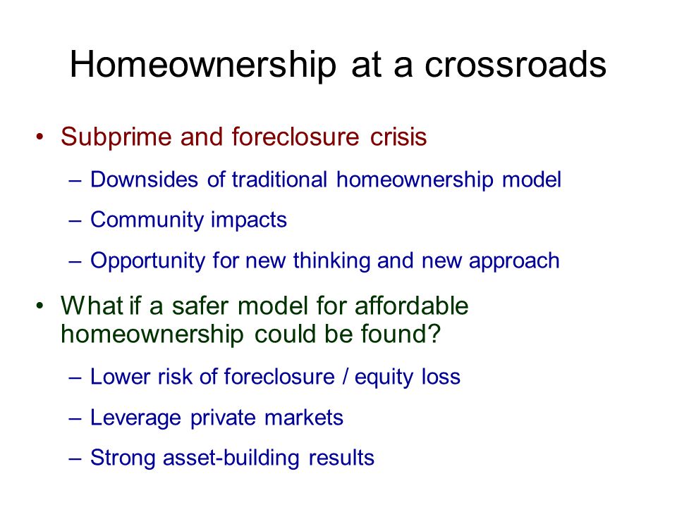 Homeownership at a crossroads