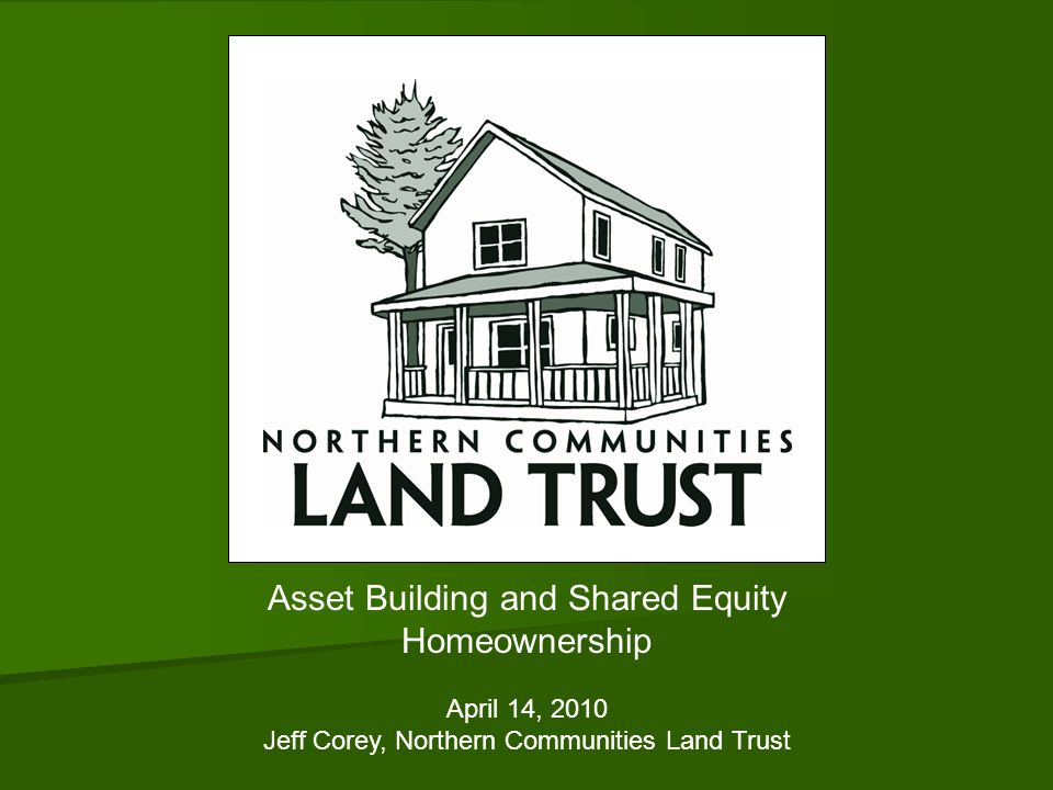 Asset Building and Shared Equity Homeownership